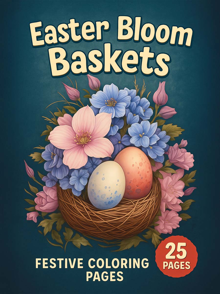 Easter Bloom Baskets – 25 Festive Coloring Pages