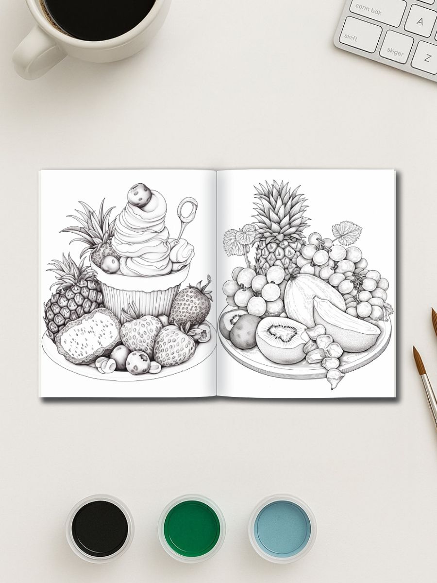 Food Fun – 200 Delicious Food-Themed Coloring Pages - Image 2